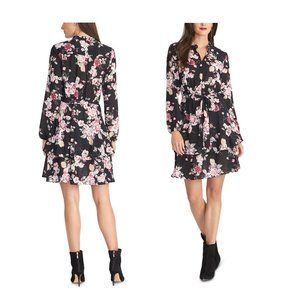 RACHEL Rachel Roy Women's Ally Long Sleeve Floral-Print Belted Tiered Dress - L